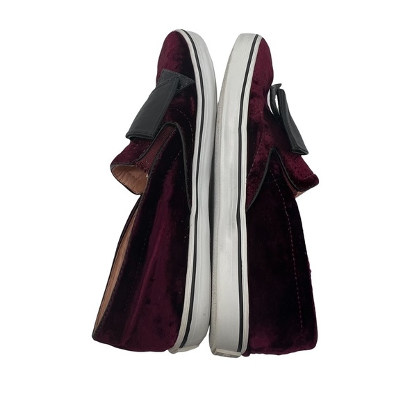 Kate Spade Delise Wine Velvet Flats With Faux Leather Bow Size 8 - Picture 6 of 9